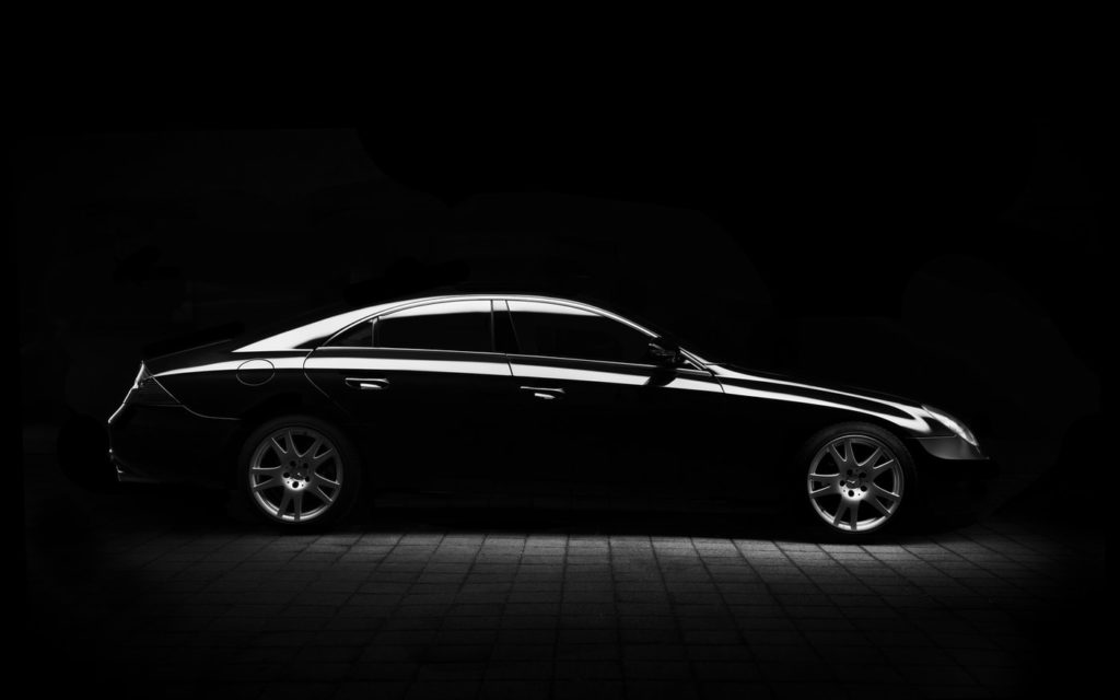 black car minimal composition in automotive photography